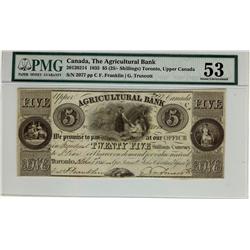 The Agricultural Bank, 1835 $5 (25/-Shilling) CH-20-12-02-14