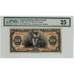 Barclays Bank, 1935 $10 #E105437 CH-30-12-06. PMG VF25.