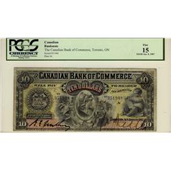 Canadian Bank of Commerce, 1907 $10 CH-75-14-24. PMG F15. #3