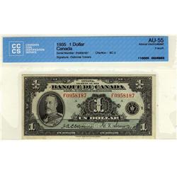 BC-2, 1935 $1 #F0958187 CCCS AU55.
