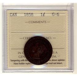 1858 1c ICCS G-6