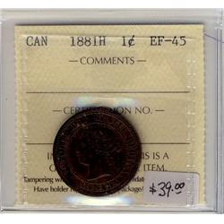 1881H  1¢  ICCS EF45