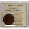 Image 1 : 1882H 1¢ Obv 1, ICCS AU50, Cleaned.