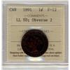 Image 1 : 1891 1¢ LL SD Obv 2, ICCS F12 .