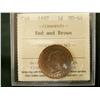 Image 1 : 1897 1¢ ICCS MS64RB. Nice example with lots of lustre.