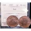 Image 1 : 1¢ 1900 ICCS MS65RD.  A superb key date example 100% red.  A