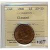 Image 1 : 1908 1¢ ICCS AU50 Cln.