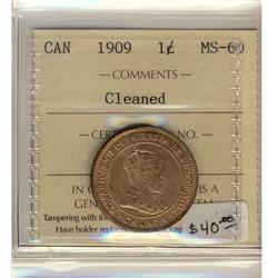  1909  1¢  ICCS MS60 Cln
