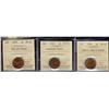 Image 1 : 1¢ 1920 MS63RB Sml, 1928 ICCS MS60 lustrous Bn, 1929 ICCS MS