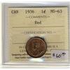 Image 1 : 1936 1¢ ICCS MS63 Red