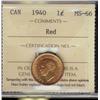 Image 1 : 1940 1¢ ICCS MS66RD.