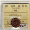 Image 1 : 1942 1¢ ICCS MS63 Red