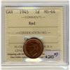 Image 1 : 1945 1¢ ICCS MS64 Red