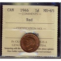 1946 1¢ ICCS MS65RD.