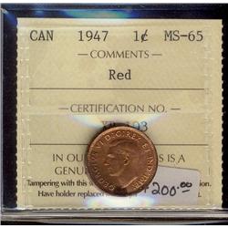 1947 1¢ ICCS MS65RD.