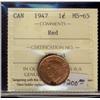 Image 1 : 1947 1¢ ICCS MS65RD.