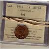Image 1 : 1951 1¢ ICCS MS64RD.  Lot of 5 coins.