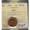 Image 1 : 1951 1¢ ICCS MS64 Red
