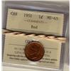 Image 1 : 1951 1¢ ICCS MS65RD.  Lot of 2 coins.