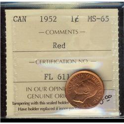 1952 1¢ ICCS MS65 Red