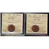 Image 1 : 1¢ 1954 SF ICCS MS64RD.  Lot of 2 coins both full red.