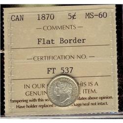 1870 5¢ FB ICCS MS60.