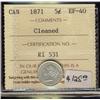Image 1 : 1871 5c ICCS EF40 Cln