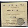Image 1 : 1872H 5c ICCS VG8