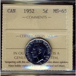 1952 5¢ ICCS MS65.