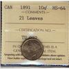 Image 1 : 1891 10¢ 21 Lvs, ICCS MS64.