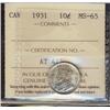 Image 1 : 1931 10¢ ICCS MS65.