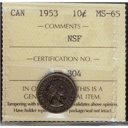 1953 10¢ NSF ICCS MS65.
