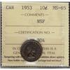 Image 1 : 1953 10¢ NSF ICCS MS65.