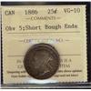 Image 1 : 1886 25¢ Obv 5, Short bough Ends ICCS VG10.