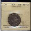 Image 1 : 1894 25¢ ICC MS64.