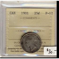 1901 25¢ ICCS F12,