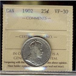 1902 25¢ ICCS VF30.