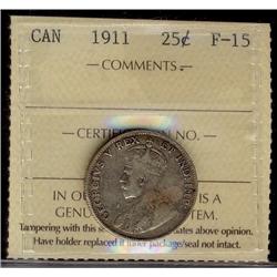 1911 25¢ ICCS F15.