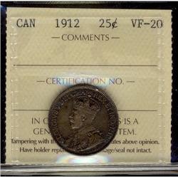 1912 25¢ ICCS VF20