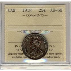1918 25c ICCS AU-58
