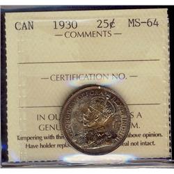 1930 25¢ ICCS MS64.