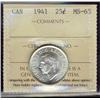 Image 1 : 1941 25¢ ICCS MS63.