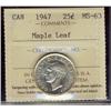 Image 1 : 1947 25¢ ML ICCS MS63.