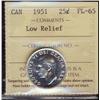 Image 1 : 1951 25¢ LR ICCS PL65.