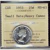 Image 1 : 1953 25¢ Sml Date ICCS MS63 Heavy Cam.