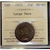 Image 1 : 1953 25¢ Large Date ICCS MS65.