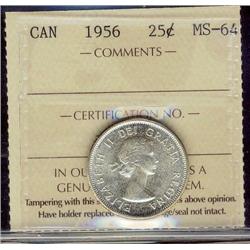 1956 25¢ ICCS MS64.