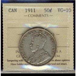 1911 50¢ ICCS VG10.