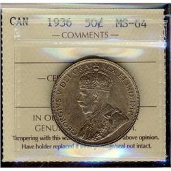 1936 50¢ ICCS MS64.