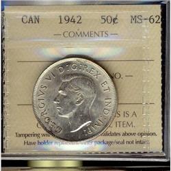 1942 50¢ ICCS MS62.